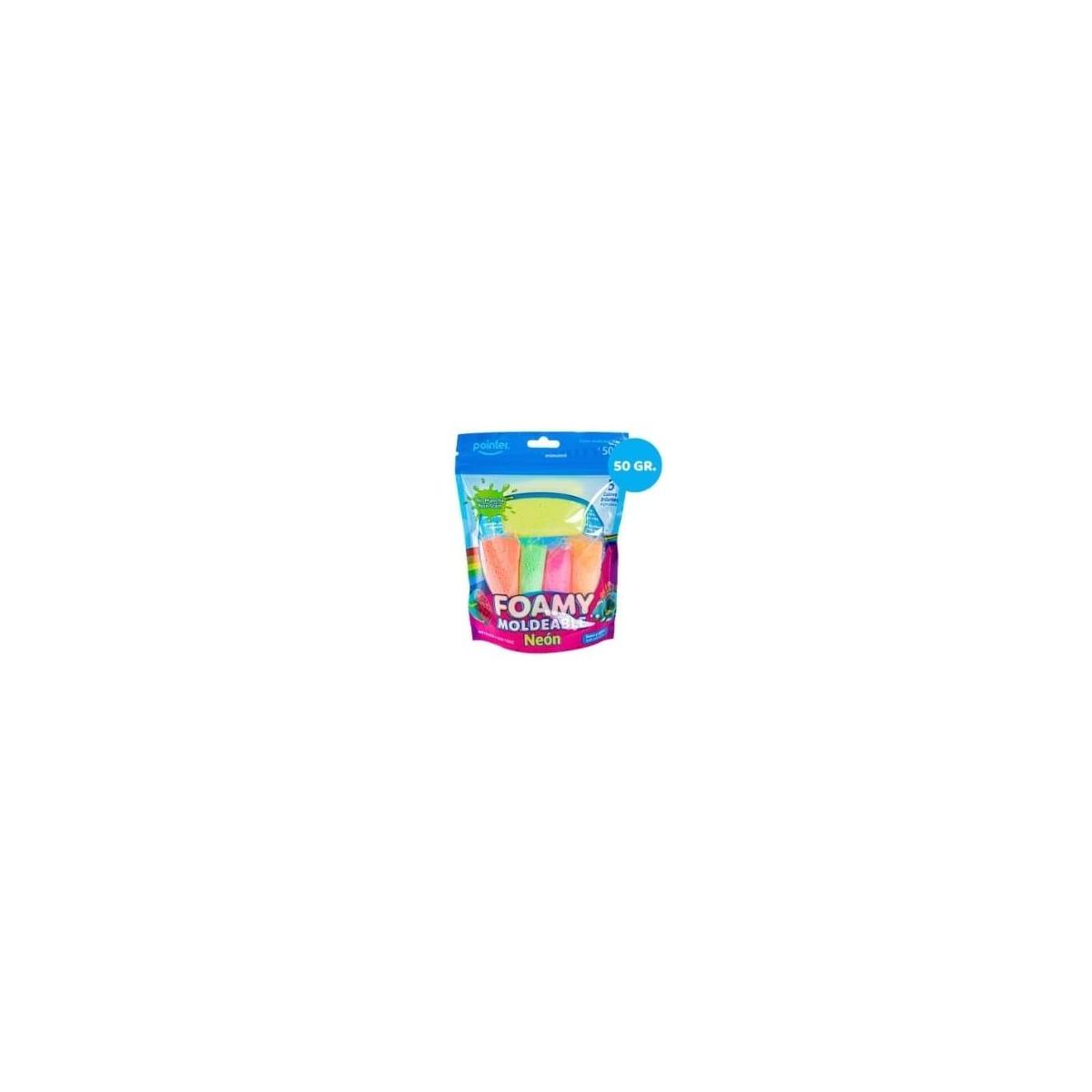 foamy moldeable x 5 colores neon 50 grs