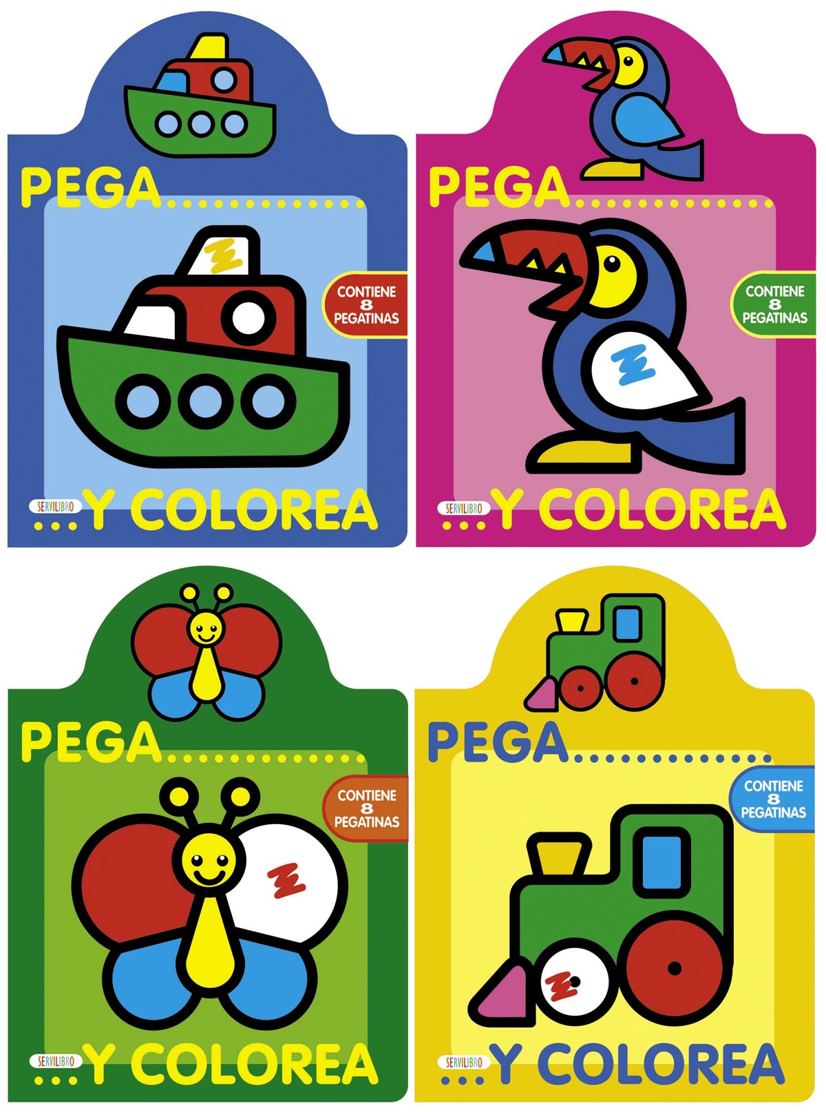 Pega y colorea