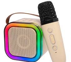 Mini Parlante Bluetooth con Micrófono Karaoke y Luces LED | Portátil