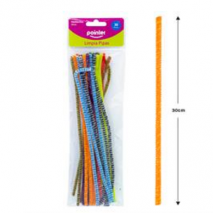 Limpia pipa varios colores c/lineas 30cm ( 30 unidades )