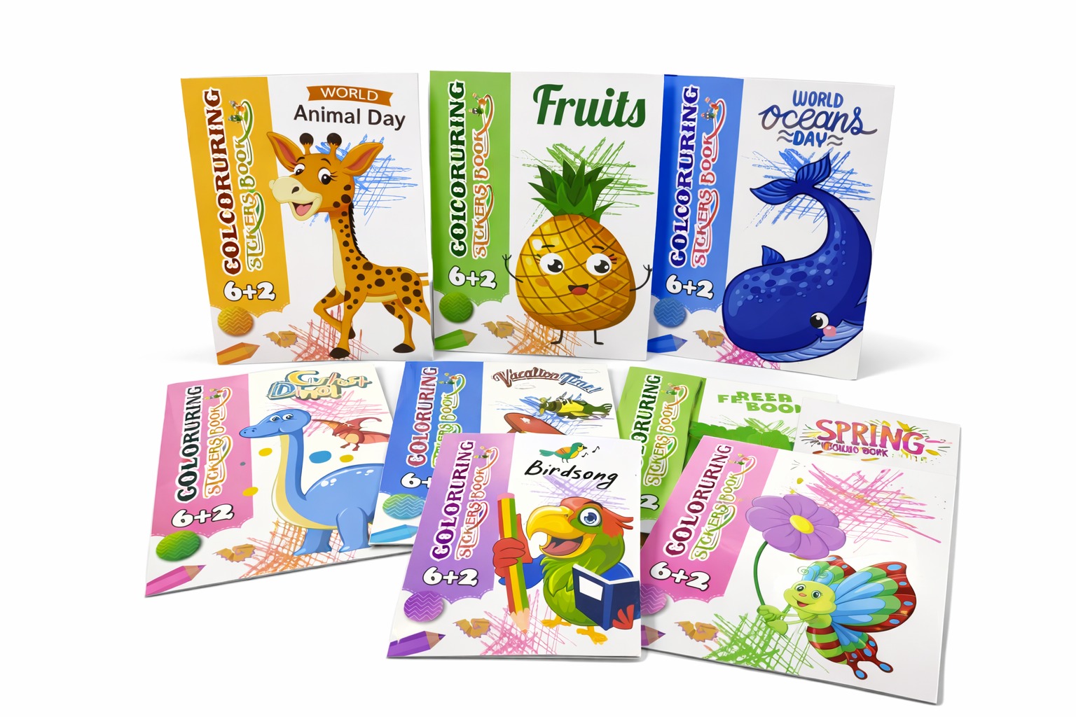 Colouring stickers book ( pack 8)