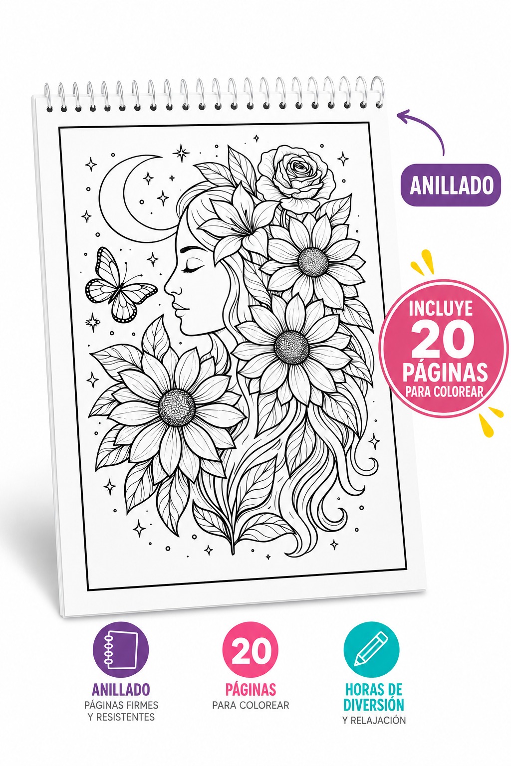 Libro con rulo flores - Imagen 4