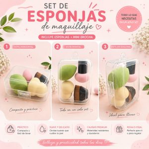 SET DE ESPONJAS DE MAQUILLAJE