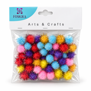 POM POM CHICO CON BRILLO 1.5 CM